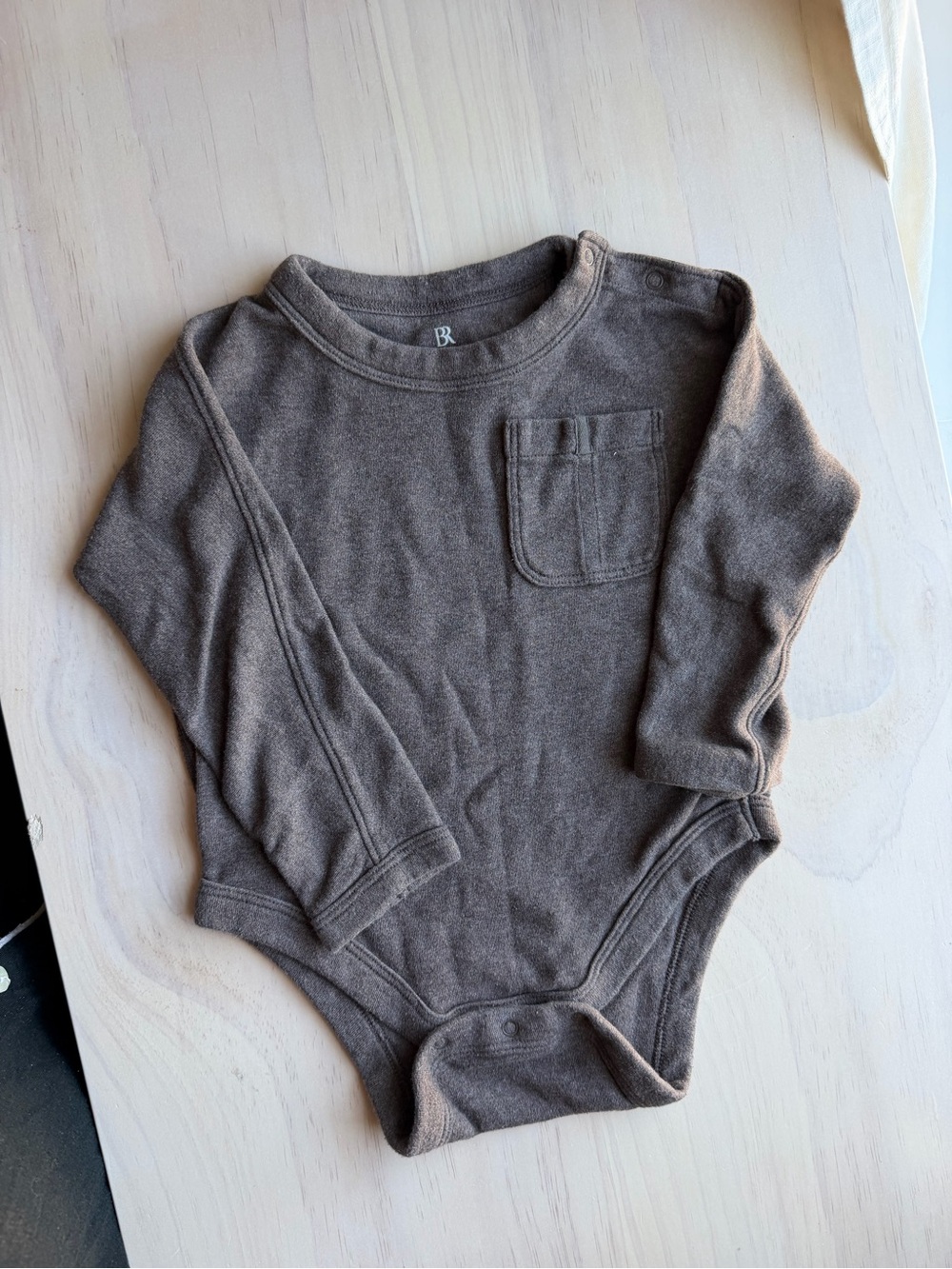 Banana Republic Baby Long Sleeve Onesie in Brown